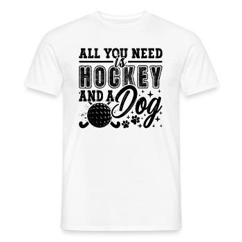 Tout ce dont vous avez besoin est un joueur de hockey-balle au sol - T-shirt homme - blanc - Devant - AI Model Male 178 dark (178cm)