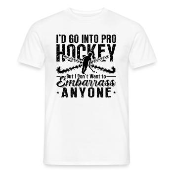 Je me lancerais dans le hockey professionnel en tant que joueur de hockey-ballon en sol - T-shirt homme - blanc - Devant - AI Model Male 178 dark (178cm)