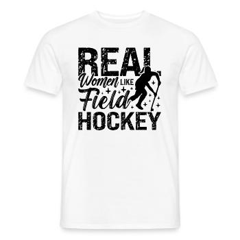 Real Women Like Field Hockey Goalie Hockey Player - Men's T-Shirt - white - Front - AI Model Male 178 dark (178cm)