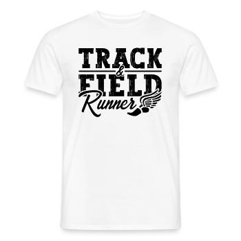 Track And Field Runner Sprinting Race Sprinter - Men's T-Shirt - white - Front - AI Model Male 178 dark (178cm)