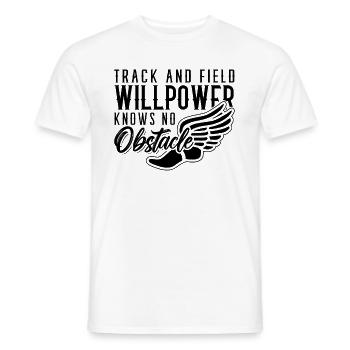 Track And Field Willpower Knows Runner Sprinter - Men's T-Shirt - white - Front - AI Model Male 178 dark (178cm)