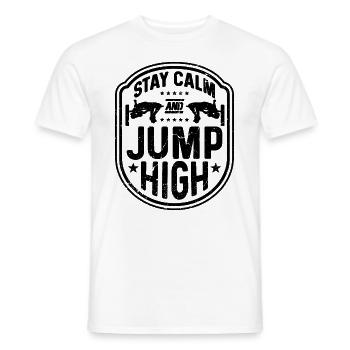 Stay Calm And Jump High Gymnastics High Jumper - Männer T-Shirt - Weiß - Vorne - AI Model Male 178 dark (178cm)