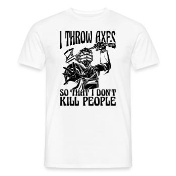 I Throw Axes So That I Loves Bullseye Axe Thrower - Männer T-Shirt - Weiß - Vorne - AI Model Male 178 dark (178cm)