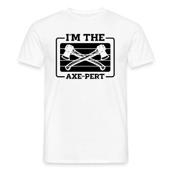 I'm The Axe-Pert Retro Woodworker Axe Thrower - Männer T-Shirt - Weiß - Vorne - AI Model Male 178 dark (178cm)