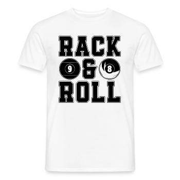 Rack & Roll Cue Sports Billiard Ball Pool Player - Men's T-Shirt - white - Front - AI Model Male 178 dark (178cm)