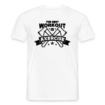 Le meilleur entraînement est le lancer de hache - T-shirt homme - blanc - Devant - AI Model Male 178 dark (178cm)