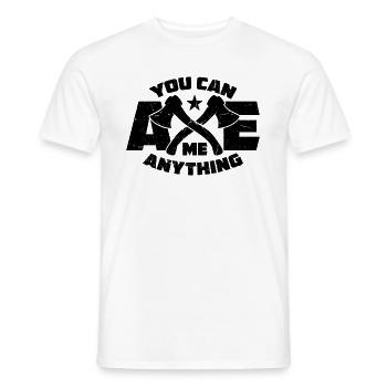 You Can Axe Me Axe Throwing Bullseye Axe Thrower - Männer T-Shirt - Weiß - Vorne - AI Model Male 178 dark (178cm)