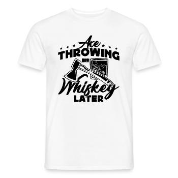 Lancer de hache maintenant whisky plus tard double lanceur de hache - T-shirt homme - blanc - Devant - AI Model Male 178 dark (178cm)