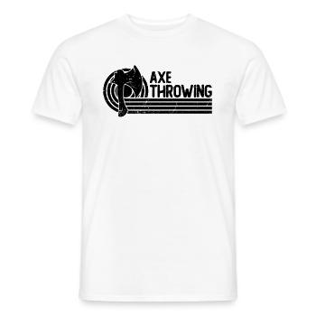 Axe Throwing Retro Double Ax Bullseye Axe Thrower - Men's T-Shirt - white - Front - AI Model Male 178 dark (178cm)