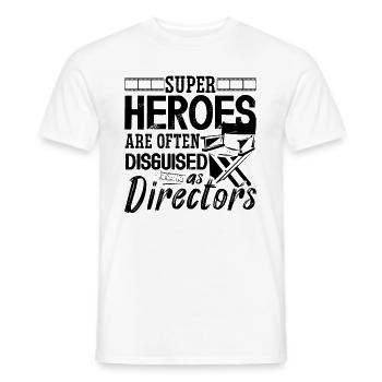Super Heroes Are Often Cinema Movie Film Directors - Men's T-Shirt - white - Front - AI Model Male 178 dark (178cm)
