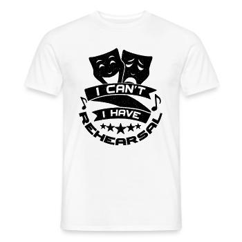 Je ne peux pas avoir de répétition Film Drame Acteur de théâtre - T-shirt homme - blanc - Devant - AI Model Male 178 dark (178cm)
