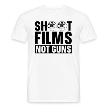 Shoot Films Not Guns Video Editor Film Directors - Men's T-Shirt - white - Front - AI Model Male 178 dark (178cm)