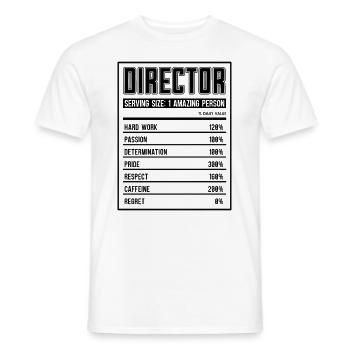 Réalisateur Valeur nutritive Réalisateurs de films de cinéma - T-shirt homme - blanc - Devant - AI Model Male 178 dark (178cm)