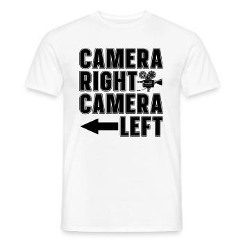 Caméra droite Caméra gauche Producteur de films Cinéaste - T-shirt homme - blanc - Devant - AI Model Male 178 dark (178cm)