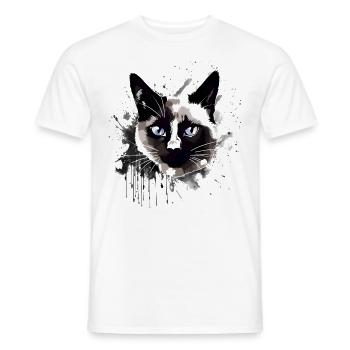 Siamese Cat Breed Cat Abstract Siamese Cat - Men's T-Shirt - white - Front - AI Model Male 178 dark (178cm)