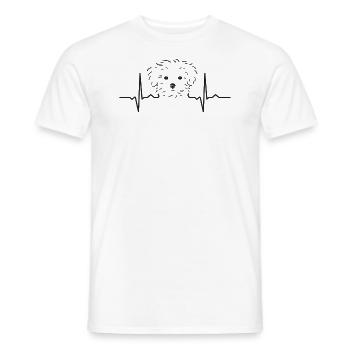 Maltesischer Herzschlag - Männer T-Shirt - Weiß - Vorne - AI Model Male 178 dark (178cm)