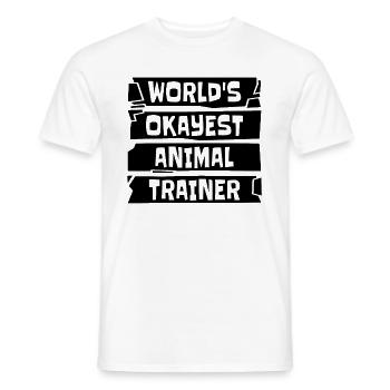 World’s Okayest Animal Dog Trainer Dresseurs d’animaux - T-shirt homme - blanc - Devant - AI Model Male 178 dark (178cm)