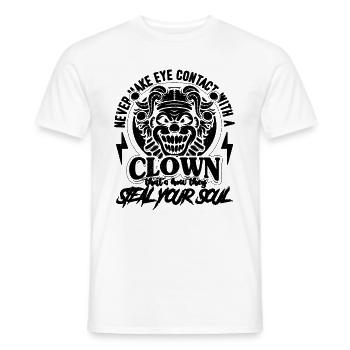 Never Make Eye Contact Clown Joker Circus Clowns - Men's T-Shirt - white - Front - AI Model Male 178 dark (178cm)