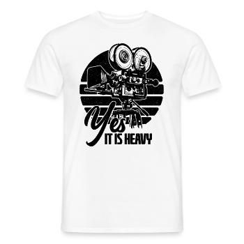 Yes It Is Heavy Retro Filmmaking Camera Operators - Men's T-Shirt - white - Front - AI Model Male 178 dark (178cm)