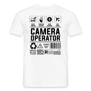 Le caméraman aime Movie Maker Le caméraman - T-shirt homme - blanc - Devant - AI Model Male 178 dark (178cm)