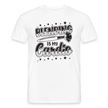 Blending Is My Cardio Cosmetologist Makeup Artists - Men's T-Shirt - white - Front - AI Model Male 178 dark (178cm)