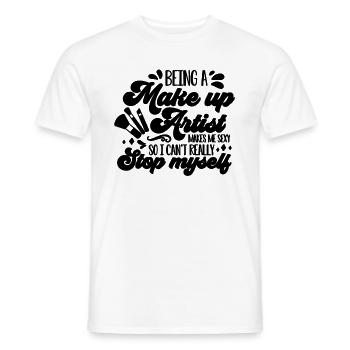 Être maquilleur Cosmétologie Maquilleurs - T-shirt homme - blanc - Devant - AI Model Male 178 dark (178cm)