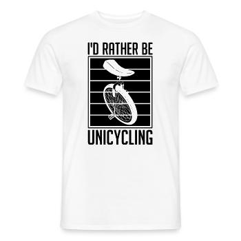 I'd Rather Be Unicycling Retro Bicycle Unicyclist - Men's T-Shirt - white - Front - AI Model Male 178 dark (178cm)