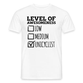 Level Of Awesomeness Unicycle Bicycle Unicyclist - Men's T-Shirt - white - Front - AI Model Male 178 dark (178cm)