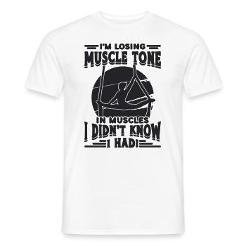 I'm Losing Muscle Tone Retro Gymnast Contortionist - Männer T-Shirt - Weiß - Vorne - AI Model Male 178 dark (178cm)