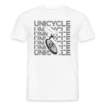 Unicycle Retro Loves Unicycling Bicycle Unicyclist - Men's T-Shirt - white - Front - AI Model Male 178 dark (178cm)