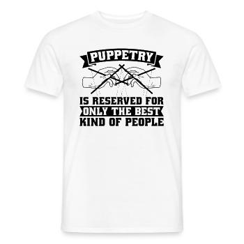 Puppetry Is Reserved For Only The Puppet Puppeteer - Men's T-Shirt - white - Front - AI Model Male 178 dark (178cm)