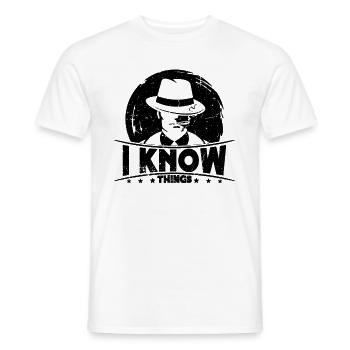 Je sais les choses détective privé Sheriff Détectives - T-shirt homme - blanc - Devant - AI Model Male 178 dark (178cm)