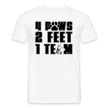 4 Paws 2 Feet 1 Team Canine German Shepherd Lover - Men's T-Shirt - white - Front - AI Model Male 178 dark (178cm)
