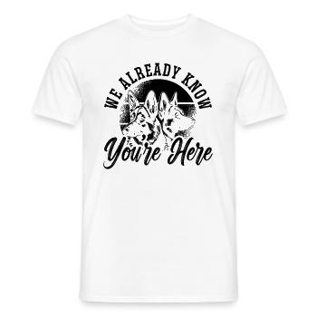 We Already Know Police Dog German Shepherd Lover - Men's T-Shirt - white - Front - AI Model Male 178 dark (178cm)