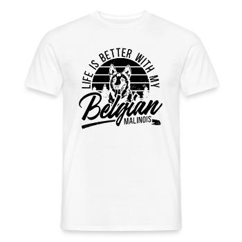 Life Is Better With Working Dog Malinois Lover - Men's T-Shirt - white - Front - AI Model Male 178 dark (178cm)