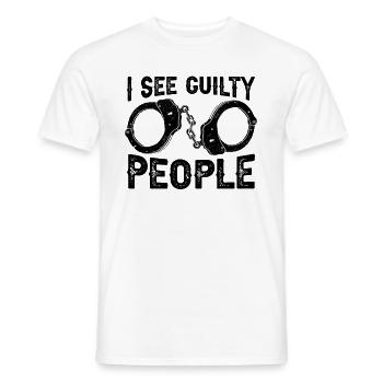 Je vois des personnes coupables Agents correctionnels de probation - T-shirt homme - blanc - Devant - AI Model Male 178 dark (178cm)