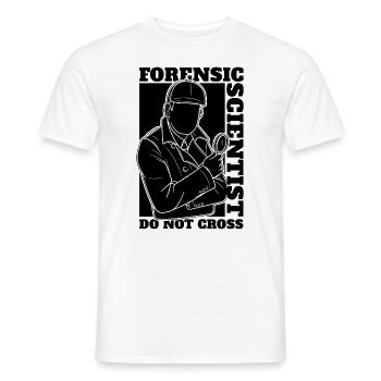 Forensic Scientist Do Not Cross Crime Scene - Men's T-Shirt - white - Front - AI Model Male 178 dark (178cm)