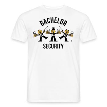 Bachelor Security (JGA / Karikatur / Tanz / 3C B) - Männer T-Shirt - Weiß - Vorne - AI Model Male 178 dark (178cm)