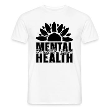 Investissez dans votre défenseur de la santé mentale - T-shirt homme - blanc - Devant - AI Model Male 178 dark (178cm)