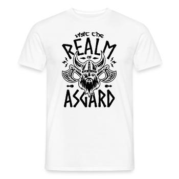 Visit the Realm Viking Runes Norse Mythology Lover - Männer T-Shirt - Weiß - Vorne - AI Model Male 178 dark (178cm)