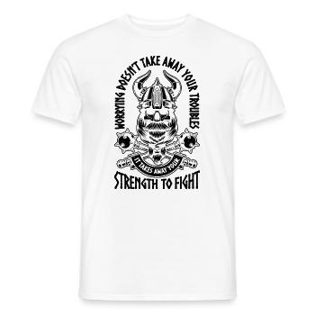 S’inquiéter ne prend pas d’amant de la mythologie des runes mystiques - T-shirt homme - blanc - Devant - AI Model Male 178 dark (178cm)