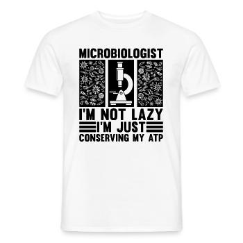 Microbiologiste Je ne suis pas paresseux Je suis juste biologiste - T-shirt homme - blanc - Devant - AI Model Male 178 dark (178cm)