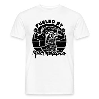 Fueled By Mitochondria Scientist Microbiologists - Men's T-Shirt - white - Front - AI Model Male 178 dark (178cm)