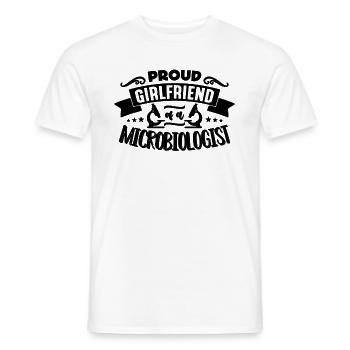 Proud Girlfriend Of A Biologist Microbiologists - Men's T-Shirt - white - Front - AI Model Male 178 dark (178cm)