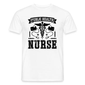 Public Health Nurse Virologist Healthcare Worker - Men's T-Shirt - white - Front - AI Model Male 178 dark (178cm)