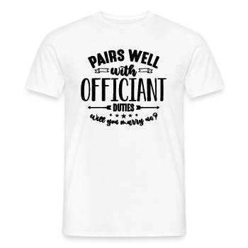 Pairs Well With Counselor Pastor Wedding Officiant - Men's T-Shirt - white - Front - AI Model Male 178 dark (178cm)