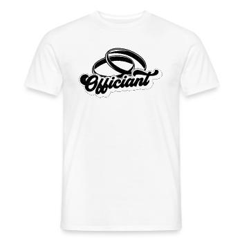 Officiant Conseiller ordonné Célébrant de mariage - T-shirt homme - blanc - Devant - AI Model Male 178 dark (178cm)
