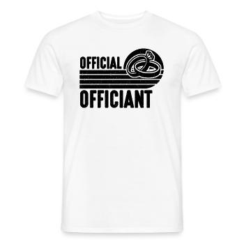 Official Officiant Retro Pastor Minister Officiant - Men's T-Shirt - white - Front - AI Model Male 178 dark (178cm)