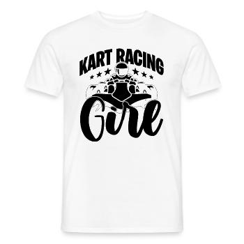 Kart Racing Girl Racetrack Motorsport Kart Racer - T-shirt homme - blanc - Devant - AI Model Male 178 dark (178cm)