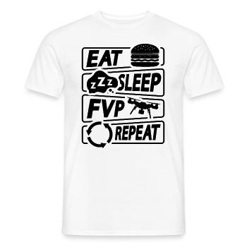 Eat Sleep Fpv Repeat Remote Control Drone Racer - Men's T-Shirt - white - Front - AI Model Male 178 dark (178cm)